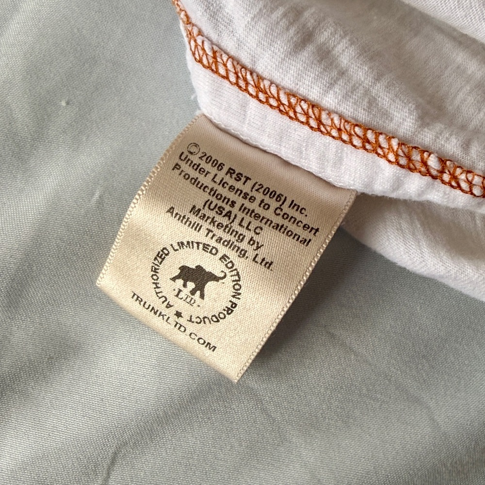 Vintage Trunk Ltd. Henley Top in White The Rolling Stones Sz 1 (small) - Picture 4 of 5